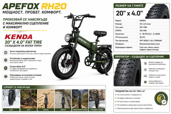 APEFOX RH20 Електрически велосипед — снимка 19